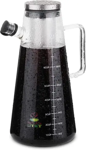 Brew To A Tea 313093684683 Btat- Airtight Cold Iced Coffee Maker Pitcher 2 Liter/ 64 Oz Mak
