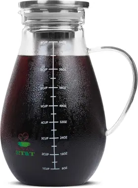 Brew To A Tea 313094067065 Btat- Cold Coffee Maker Iced 2 Liter Quart 64 Oz