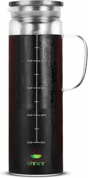 Brew To A Tea 644558756943 Btat- Cold Coffee Maker Iced And 1.5 Quart 40oz Pitcher