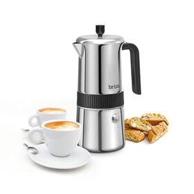 Brim 829486500244 6 Cup Moka Maker Black Handle