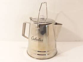 Cabelas Cl28ccp Large 28 Cup Stainless Stovetop Camping Coffee Pot Percolator 10 Inch X 8