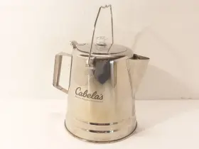 Cl28ccp Cabelas Large 28 Cup Stainless Stovetop Camping Coffee Pot Percolator 10 Inch X 8