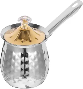 0kn7pdhen231086n5g77 Callaron 13.5oz Turkish Coffee Pot Milk Stainless 19.7x9.6cm Silver