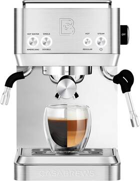 Casabrews 4700gense-02 Espresso Machines With Milk Frother 20 Bar Maker Silver
