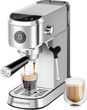 Casabrews Cm5418j Espresso Machine 20 Bar Professional Maker Silver