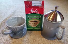 Chantal 92-ftl63 Ceramic Pour Over Coffee Dripper And French Press Filters Gray