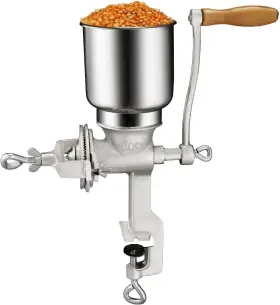 Chefcaptain 792384517648 Manual Cast Iron Grain Grinder Corn Food Mill Silver