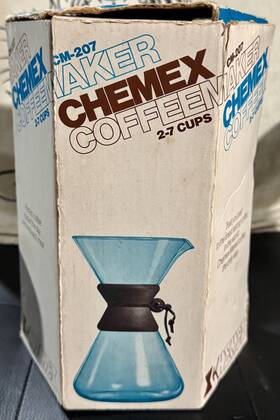 Chemex Cm-207 Nos Vintage Clear Coffee Maker Carafe Pour Over In Original Box 2-7 Cups