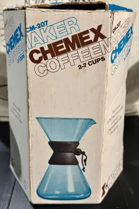 Cm-207 Chemex Nos Vintage Clear Coffee Maker Carafe Pour Over In Original Box 2-7 Cups