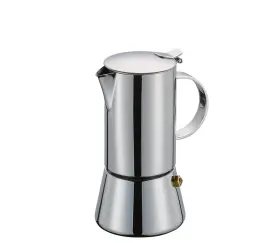 Cilio 017166342048 Aida Stainless Steel Stovetop Espresso Maker Polished 4 Cup Silver