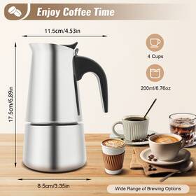 Cncest Yq-105 500w 110v Manual Coffee Machine Maker Pot Stovetop Espresso