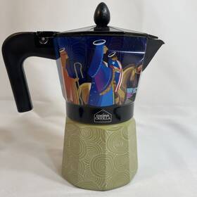 Cocina Criolla 00219 3 Kings Puerto Rican Artist Ancadoz Espresso Moka Greca Pot