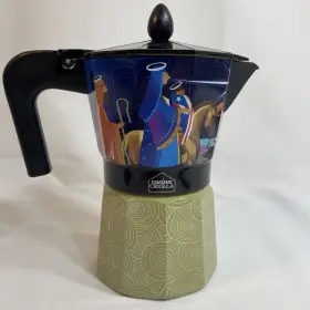 00219 Cocina Criolla 3 Kings Puerto Rican Artist Ancadoz Espresso Moka Greca Pot