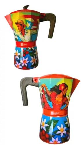009-00237 Cocina Criolla Puerto Rico Limited Edition 12 Cups Greca Coffee Maker Collection Souvenir