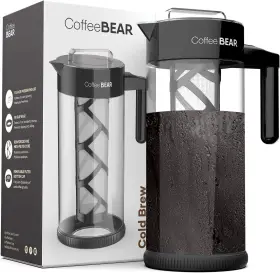 Coffee Bear 744759253828 Cold Brew Maker And Iced Tea Brewer Large 1.3l 44oz Boro