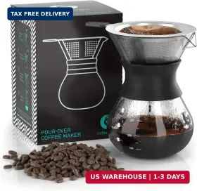 Sy-nh5d-noos Coffee Gator Pour Over Maker Portable - 10.5oz High Heat Borosilicate Gla