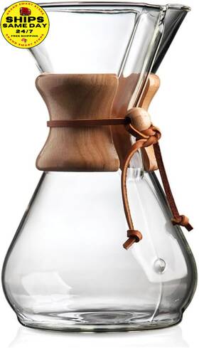 Coffee Maker 744759199164 Pour-over Glass Coffeemaker - Classic Series 8-cup Exclusive Packaging