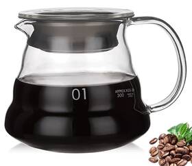 Cofisuki 797241771478 12oz Glass Coffee Server Standard Pot With Lid For Drip