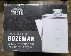 Coletti 850044612116 Bozeman 6 Cup Coffee Percolator Camping Pot