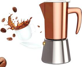 Collgene Kfh001 Italian Coffee Moka Pot Espresso Stainless Steel Stovetop Brown