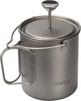 Comtai Ctcp-001 Titanium French Press Pot 750ml/25 Fl Oz Coffee Maker Camping With