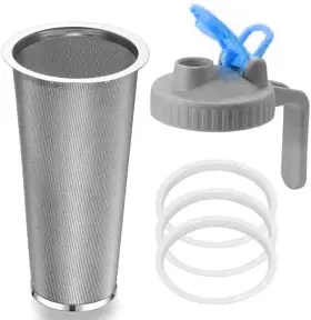Connyam 767791974520 Cold Brew Coffee Maker Strainer Stainless Steel Mesh Filter - 2 Quart