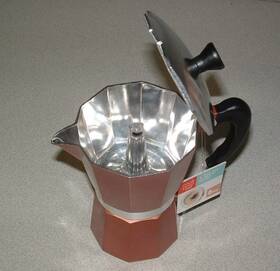 Cook Prep Eat 758891844646 Stovetop 6 Cup Espresso Coffee Maker Moka Pot Rose Gold