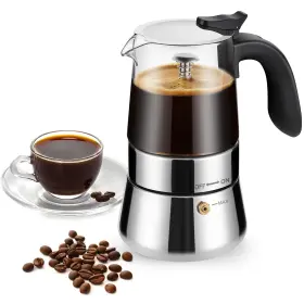 D178 Copotea Moka Pot-portable Stovetop Espresso Maker Borosilicate Glass And Stainless Ste