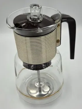 Dgpl-3a Cory Vintage Glass Stovetop Percolator Coffee Pot 8 Cup Clear Metallic