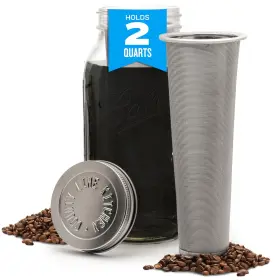 County Line Kitchen 850025944014 Durable Cold Brew Mason Jar Coffee Maker. Glass Sta Inch