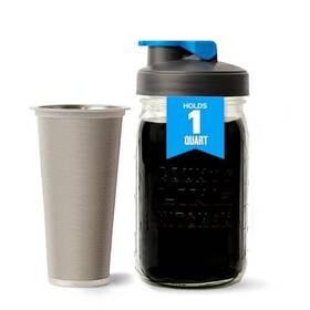 County Line Kitchen 854842007068 Cold Brew Coffee Maker Mason Jar Pitcher - Heavy Duty Soda Lime Glass With Stai