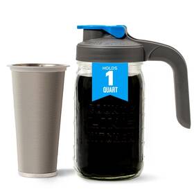 County Line Kitchen 854842007433 Cold Brew Coffee Maker Mason Jar Pitcher 1 Quart 32 Oz