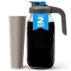 County Line Kitchen 854842007440 Cold Brew Coffee Maker Mason Jar Pitcher - Heavy Duty Soda Lime Glass With Stai