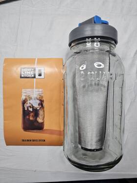 County Line Kitchen B07772ll6v Cold Brew Coffee Maker With Lid - Wide Mouth 2 Quart Heavy Duty Leak Proof
