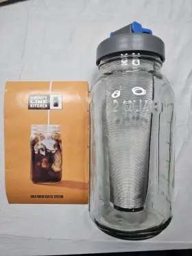 B07772ll6v County Line Kitchen Cold Brew Coffee Maker With Lid - Wide Mouth 2 Quart Heavy Duty Leak Proof