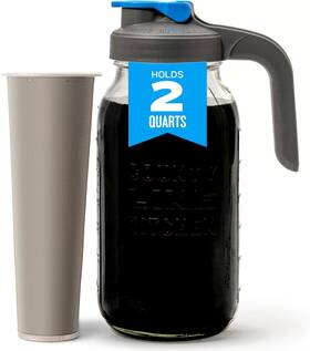 County Line Kitchen B07vjjj764 Glass Cold Brew Coffee Maker With Lid - Wide Mouth 2 Quart