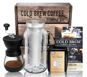 Craft Connections Co 850039505010 Cold Brew Coffee Maker Starter Kit - Half Gal Mason Jar Stainless Filter Bas