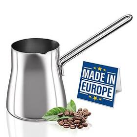 Crystalia 810065861450 Turkish Coffee Pot 18/10 Stainless Steel Stove Top Tea Maker Milk Warmer Gree