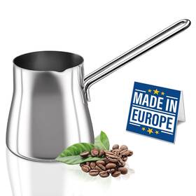 Crystalia 810065862389 Turkish Coffee Pot 18/10 Stainless Steel Stove Top Tea Maker Milk Warmer G