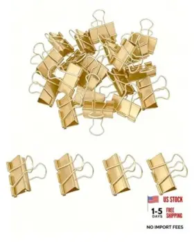 Cuarusuika 723496797376 Large Binder Clips 1.25 Inch 24 Pieces For Office And Home 24pcs Gold