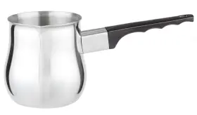 Cuisinox 690342524472 Stainless Steel Cezve Turkish Coffee Pot With Black Handle 24 Oz