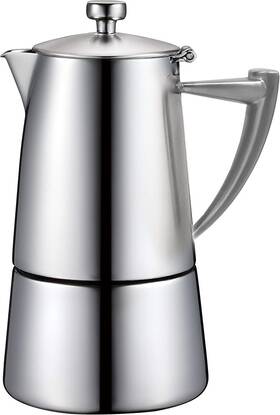 Cuisinox Cof-10rs Roma Satin Stainless Steel Moka Pot Stovetop Espresso Maker 10-cup