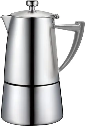 Cof-6rs Cuisinox Roma Satin Stainless Steel Moka Pot Stovetop Espresso Maker 6-cup