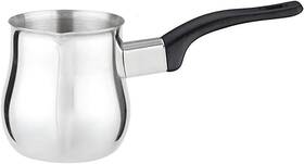 Cuisinox Tur-15 Stainless Steel Cezve Turkish Coffee Pot With Black Handle 13 Oz
