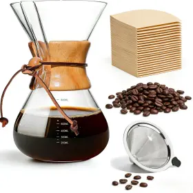 Sckfh001 Cxy Pour Over Coffee Maker 27oz High-heat Resistant Brewer With Reusable Steel