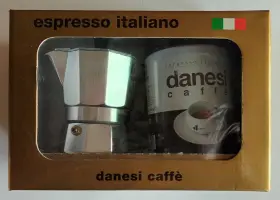 Danesi Caffe 000135010358 Italian Stovetop Expresso Maker And Coffee New Gift Set Sealed Unopened Box