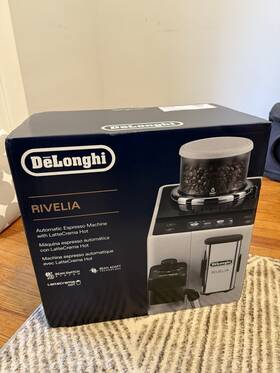Delonghi Exam440.55.bg Rivelia Espresso Machine White Coffee Maker New