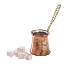 Destalya 683295340291 Turkish Coffee Pot Hammered Copper Cezve Greek Arabic Maker With Metal