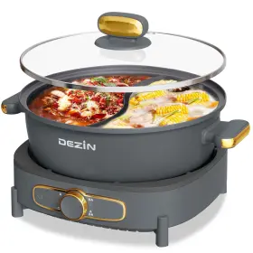 B0cn8rksnz Dezin Hot Pot Electric With Divider 6l Double-flavor Shabu Dual Sided