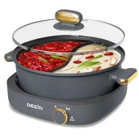 B0cnqpxz79 Dezin Hot Pot Electric Divider 4l Shabu Dual-flavor Pot3.7 Depth
